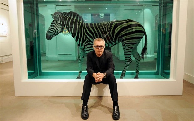 Damien Hirst and zebra