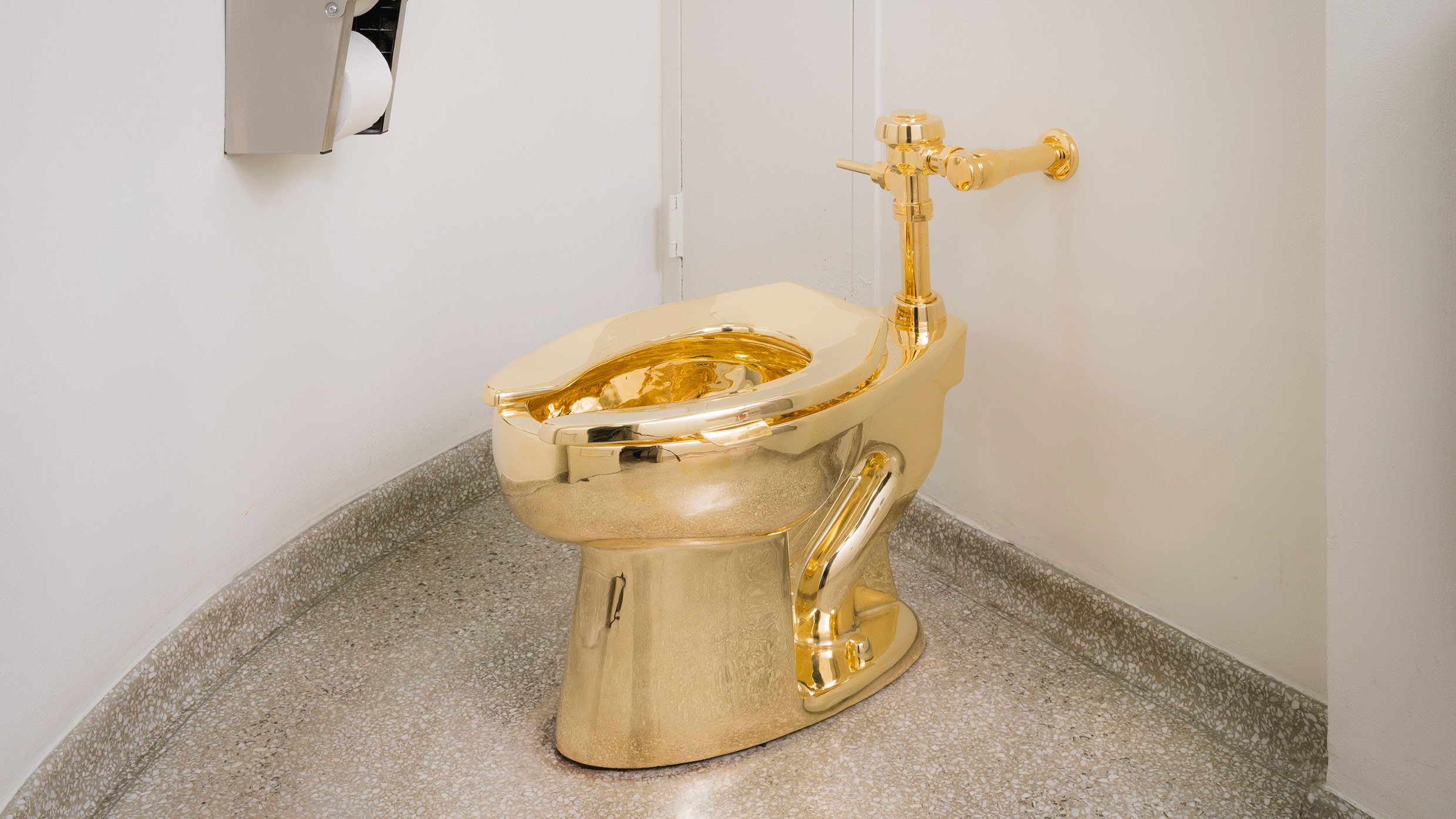gold toilet at the Guggenheim