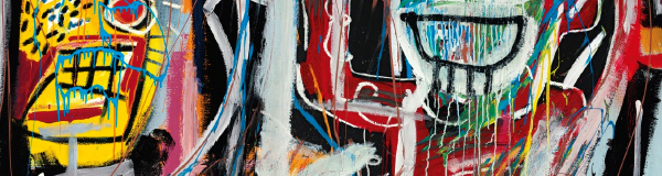 detail of a Basquiat painting