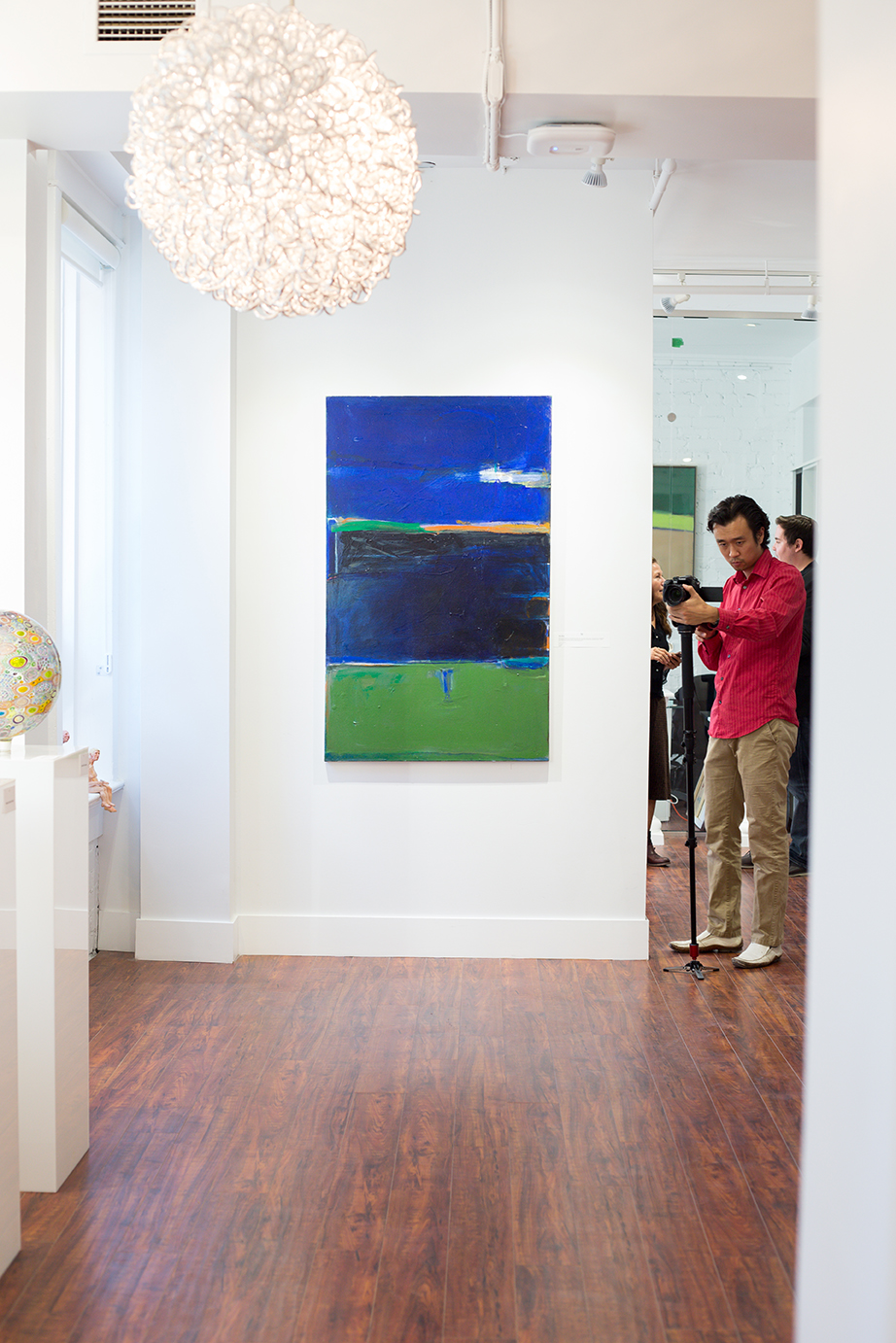 acrylic painting: Blue Muse at the Lyrical Abstraction opening