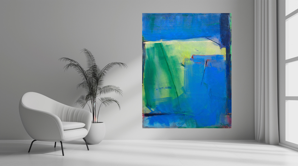 abstract painting: A SKY MORE BLUE copyright W. Skog